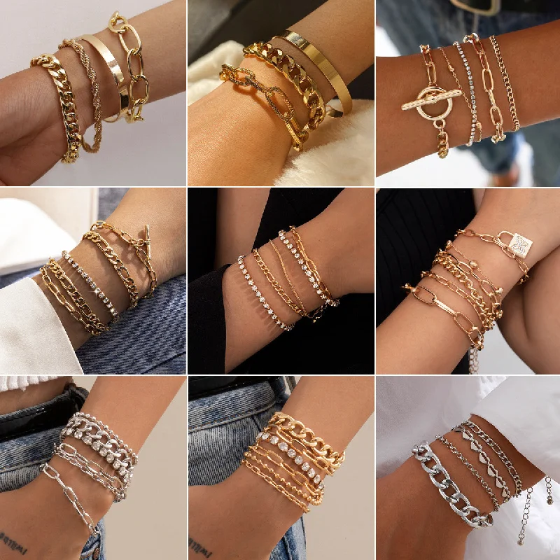 Wholesale Smooth C Shape Mixed Twist Alloy Bracelet